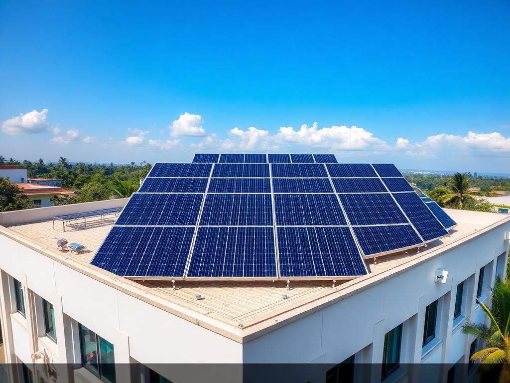 Rooftop solar panel array maintained by Brinsley Engineering